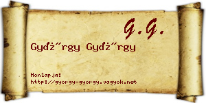 György György névjegykártya