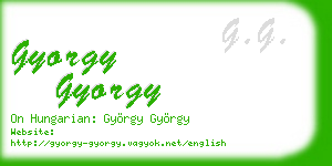 gyorgy gyorgy business card