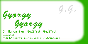 gyorgy gyorgy business card